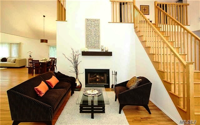 Living room fireplace in Great Neck NY after home staging